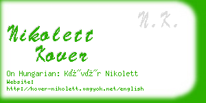 nikolett kover business card